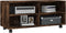 vidaXL - Tv-meubel - met - wieltjes - 90x35x35 - cm - bewerkt - hout - gerookt - eiken