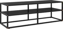 vidaXL - Tv-meubel - met - zwart - glas - 120x40x40 - cm - zwart