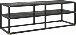 vidaXL - Tv-meubel - met - zwart - marmerglas - 120x40x40 - cm - zwart
