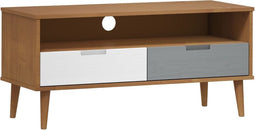 vidaXL - Tv-meubel - MOLDE - 106x40x49 - cm - massief - grenenhout - bruin