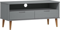 vidaXL - Tv-meubel - MOLDE - 106x40x49 - cm - massief - grenenhout - grijs