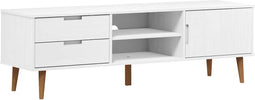 vidaXL - Tv-meubel - MOLDE - 158x40x49 - cm - massief - grenenhout - wit