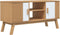 vidaXL - Tv-meubel - OLDEN - 114x43x57 - cm - massief - grenenhout - wit - en - bruin