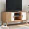 vidaXL - Tv-meubel - OLDEN - 114x43x57 - cm - massief - grenenhout - wit - en - bruin
