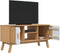 vidaXL - Tv-meubel - OLDEN - 114x43x57 - cm - massief - grenenhout - wit - en - bruin