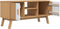 vidaXL - Tv-meubel - OLDEN - 114x43x57 - cm - massief - grenenhout - wit - en - bruin