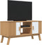 vidaXL - Tv-meubel - OLDEN - 114x43x57 - cm - massief - grenenhout - wit - en - bruin