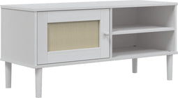vidaXL - Tv-meubel - SENJA - 106x40x49 - cm - rattan - massief - grenenhout - wit