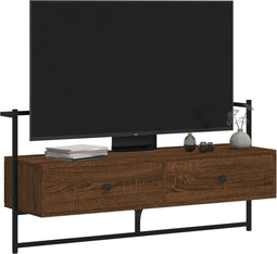 vidaXL - Tv-meubel - wandgemonteerd - 100,5x30x51 - cm - hout - bruin - eikenkleur