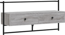 vidaXL - Tv-meubel - wandgemonteerd - 100,5x30x51 - cm - hout - grijs - sonoma - eiken