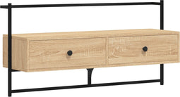 vidaXL - Tv-meubel - wandgemonteerd - 100,5x30x51 - cm - hout - sonoma - eikenkleur