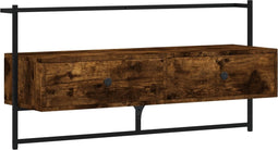 vidaXL - Tv-meubel - wandgemonteerd - 100,5x30x51 - cm - hout - gerookt - eikenkleur