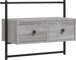 vidaXL - Tv-meubel - wandgemonteerd - 60,5x30x51 - cm - hout - grijs - sonoma - eiken