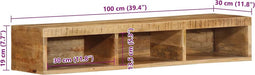 vidaXL - Tv-meubel - wandmontage - 100x30x19 - cm - massief - ruw - mangohout