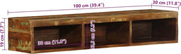 vidaXL - Tv-meubel - wandmontage - 100x30x19 - cm - massief - gerecycled - hout