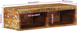 vidaXL - Tv-meubel - wandmontage - 60x30x19 - cm - massief - gerecycled - hout