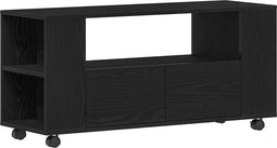 vidaXL - Tv-meubel - wielen - 102x34,5x43 - cm - spaanplaat - zwart - eikenkleurig
