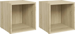 vidaXL - Tv-meubelen - 2 - st - 37x35x37 - cm - bewerkt - hout - sonoma - eikenkleurig