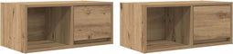 vidaXL - Tv-meubelen - 2 - st - 60x31x25,5 - cm - bewerkt - hout - artisanaal - eiken