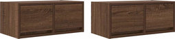 vidaXL - Tv-meubelen - 2 - st - 60x31x25,5 - cm - bewerkt - hout - bruin - eikenkleurig