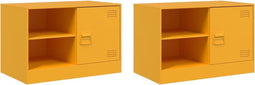 vidaXL - Tv-meubelen - 2 - st - 67x39x44 - cm - staal - mosterdgeel