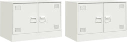 vidaXL - Tv-meubelen - 2 - st - 67x39x44 - cm - staal - wit