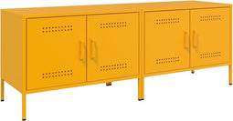 vidaXL - Tv-meubelen - 2 - st - 68x39x50,5 - cm - staal - mosterdgeel