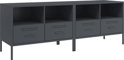 vidaXL - Tv-meubelen - 2 - st - 68x39x50,5 - cm - staal - antracietkleurig