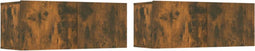 vidaXL - Tv-meubelen - 2 - st - 80x30x30 - cm - bewerkt - hout - gerookt - eikenkleur