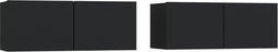 vidaXL - Tv-meubelen - 2 - st - 80x30x30 - cm - bewerkt - hout - zwart