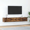 vidaXL - Tv-meubelen - 2 - st - 80x31x25,5cm - bewerkt - hout - gerookt - eikenkleurig