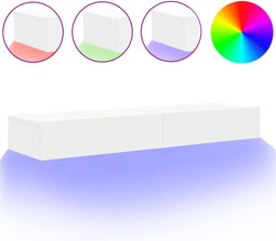 vidaXL - Tv-meubelen - 2 - st - met - LED-verlichting - 60x35x15,5 - cm - wit