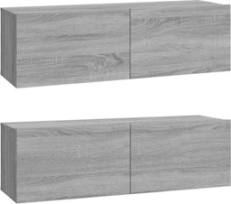 vidaXL - Tv-meubelen - 2 - st - wandgemonteerd - 100x30x30 - cm - hout - grijs - sonoma