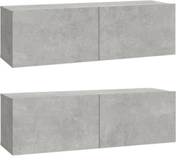 vidaXL - Tv-meubelen - 2 - st - wandgemonteerd - 100x30x30 - cm - hout - betongrijs