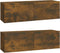 vidaXL - Tv-meubelen - 2 - st - wandgemonteerd - 100x30x30 - cm - hout - gerookt - eiken
