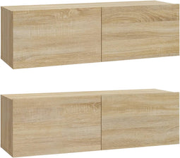 vidaXL - Tv-meubelen - 2 - st - wandgemonteerd - 100x30x30 - cm - hout - sonoma - eiken