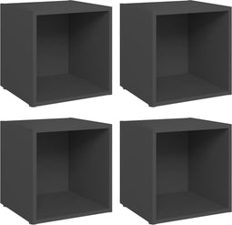 vidaXL - Tv-meubelen - 4 - st - 37x35x37 - cm - bewerkt - hout - grijs