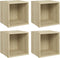 vidaXL - Tv-meubelen - 4 - st - 37x35x37 - cm - bewerkt - hout - sonoma - eikenkleurig