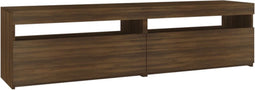 vidaXL - Tv-meubelen - met - LED-verlichting - 2 - st - 75x35x40 - cm - bruineiken