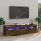 vidaXL - Tv-meubelen - met - LED-verlichting - 2 - st - 75x35x40 - cm - gerookt - eiken