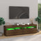vidaXL - Tv-meubelen - met - LED-verlichting - 2 - st - 75x35x40 - cm - bruineiken