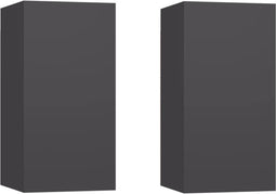 vidaXL - Tv-meubels - 2 - st - 30,5x30x60 - cm - bewerkt - hout - grijs