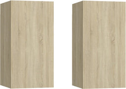 vidaXL - Tv-meubels - 2 - st - 30,5x30x60 - cm - bewerkt - hout - sonoma - eikenkleurig