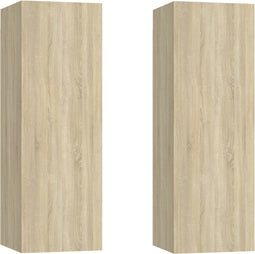 vidaXL - Tv-meubels - 2 - st - 30,5x30x90 - cm - bewerkt - hout - sonoma - eikenkleurig