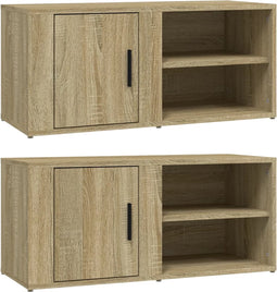 vidaXL - Tv-meubels - 2 - st - 80x31,5x36 - cm - bewerkt - hout - sonoma - eikenkleurig
