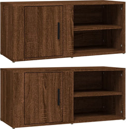 vidaXL - Tv-meubels - 2 - st - 80x31,5x36 - cm - bewerkt - hout - bruin - eikenkleur