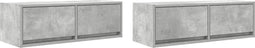 vidaXL - Tv-meubels - 2 - st - 80x31x25,5 - cm - bewerkt - hout - betongrijs