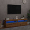 vidaXL - Tv-meubels - met - LED - 2 - st - bewerkt - hout - artisanaal - eiken