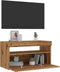 vidaXL - Tv-meubels - met - LED - 2 - st - bewerkt - hout - artisanaal - eiken