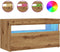 vidaXL - Tv-meubels - met - LED - 2 - st - bewerkt - hout - artisanaal - eiken